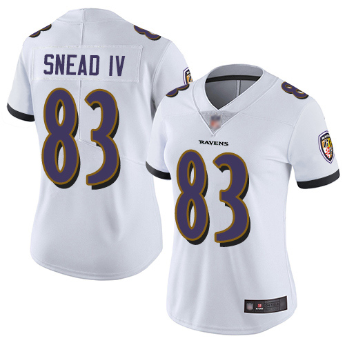 Ravens #83 Willie Snead IV White Women's Stitched Football Vapor Untouchable Limited Jersey Ravens #83 Willie Snead IV White Women's Stitched Football Vapor Untouchable Limited Jersey