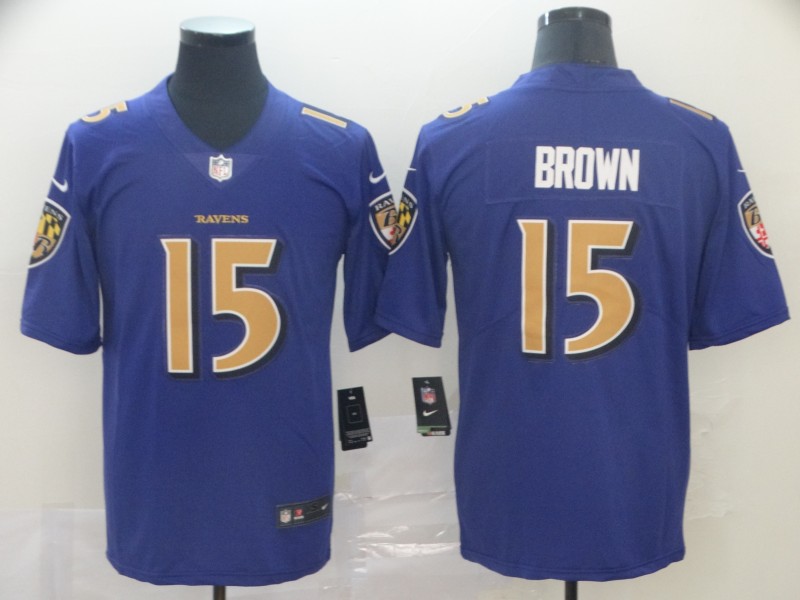 Ravens 15 Marquise Brown Purple Color Rush Limited Jersey Ravens 15 Marquise Brown Purple Color Rush Limited Jersey