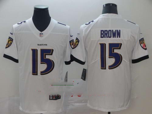 Ravens 15 Marquise Brown White Vapor Untouchable Limited Jersey Ravens 15 Marquise Brown White Vapor Untouchable Limited Jersey