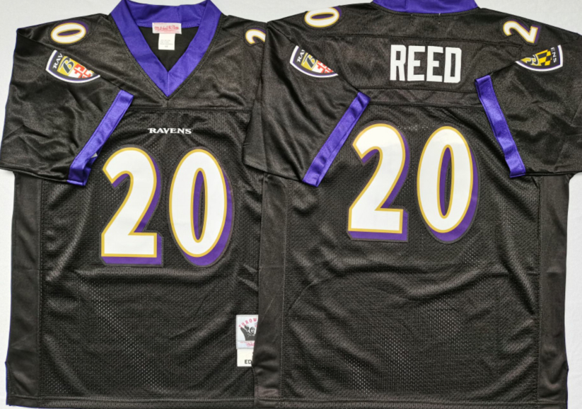 Ravens 20 Ed Reed Black M&N Throwback Jersey Ravens 20 Ed Reed Black M&N Throwback Jersey