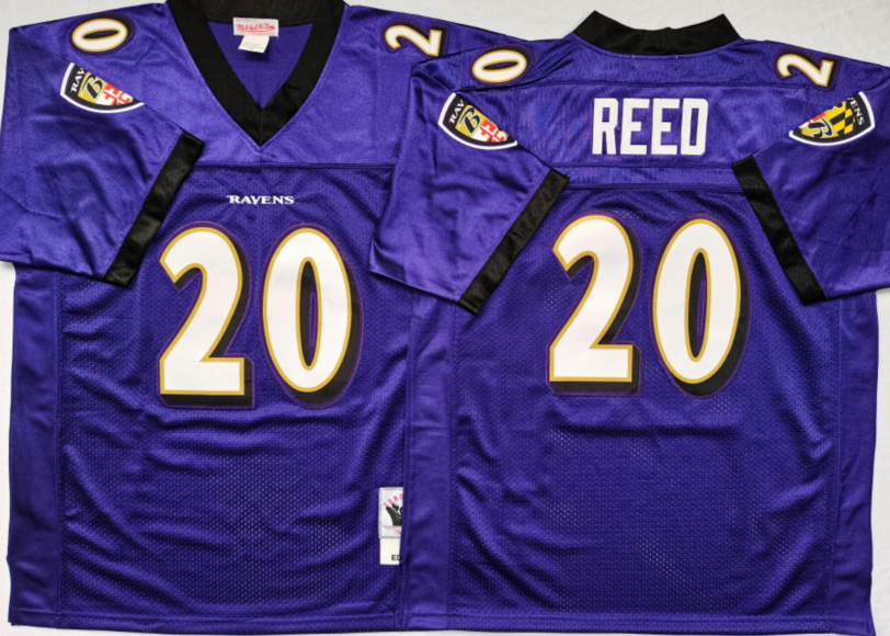 Ravens 20 Ed Reed Purple M&N Throwback Jersey Ravens 20 Ed Reed Purple M&N Throwback Jersey