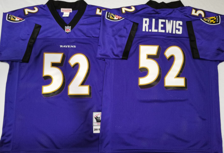 Ravens 52 Ray Lewis Purple M&N Throwback Jersey Ravens 52 Ray Lewis Purple M&N Throwback Jersey