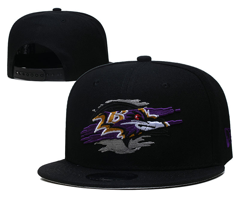 Ravens Black Snapback Hat- -YD