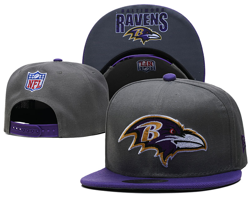 Ravens Gray Snapback Hat --TX