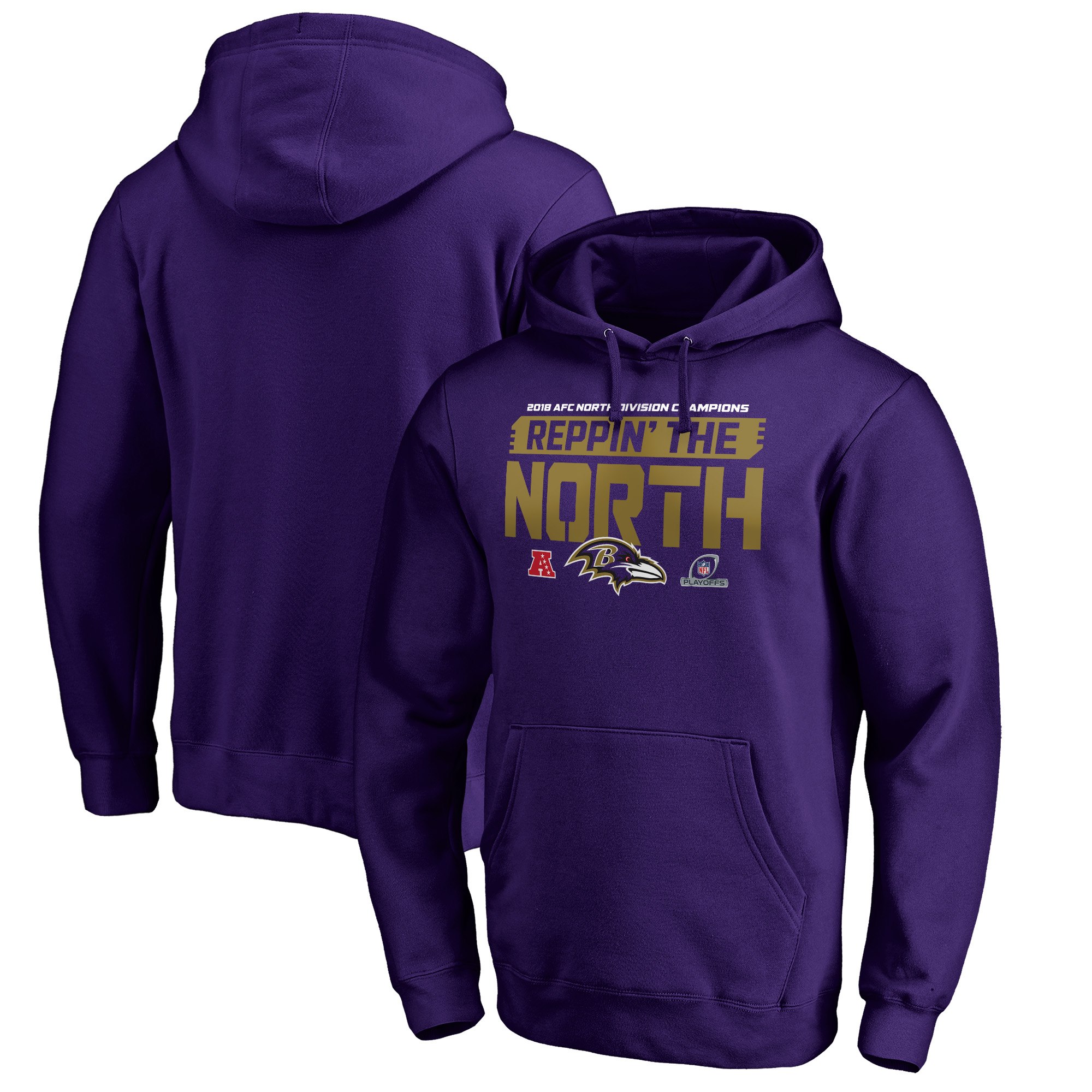 Ravens Purple 2018 NFL Playoffs Men's Pullover Hoodie Ravens Purple 2018 NFL Playoffs Men's Pullover Hoodie