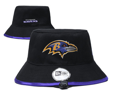 Ravens Team Logo Black Wide Brim Hat YD
