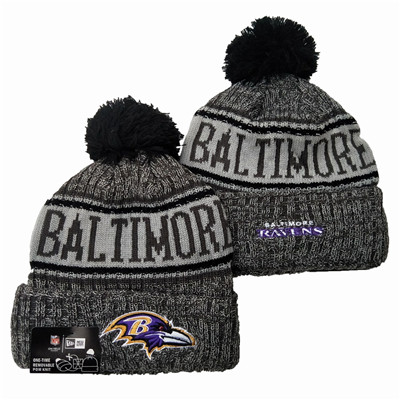 Ravens Team Logo Gray 100th Season Pom Knit Hat YD