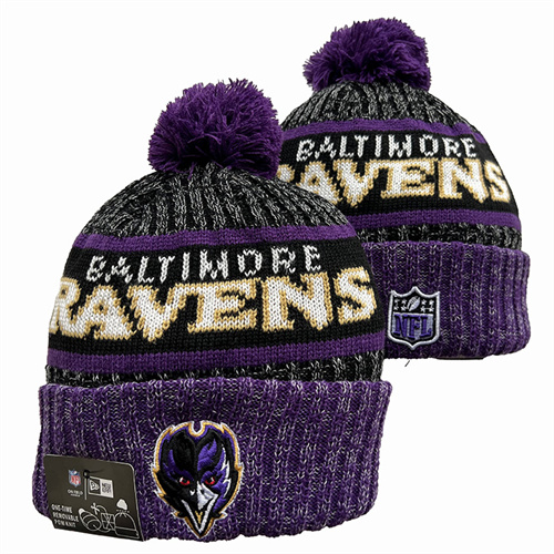 Ravens Team Logo Pom Knit Hat YD-1