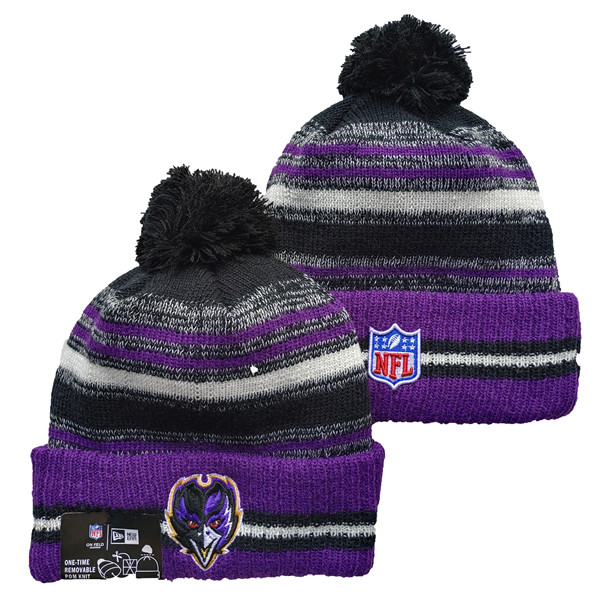 Ravens Team Logo Pom Knit Hat YD