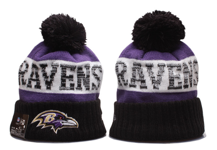 Ravens Team Logo Pom Knit Hat YP