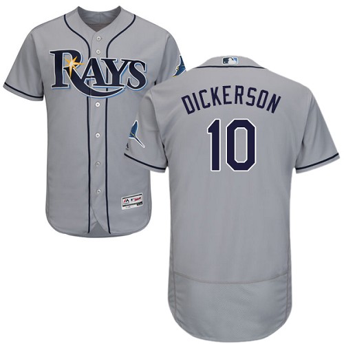 Rays #10 Corey Dickerson Grey Flexbase Authentic Collection Stitched MLB Jersey