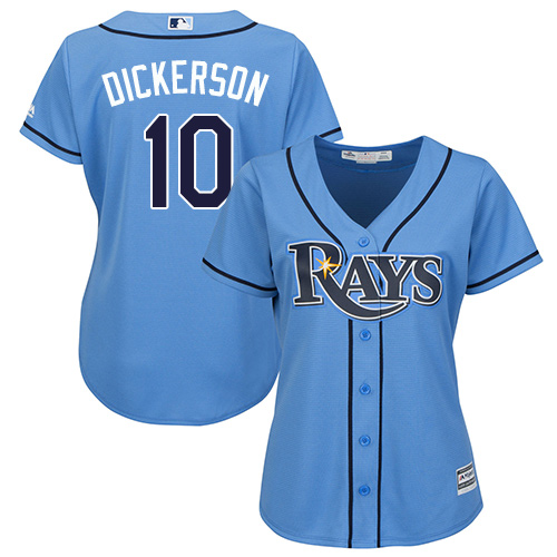 Rays #10 Corey Dickerson Light Blue Alternate Women's Stitched MLB Jersey