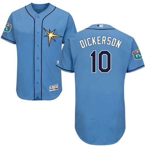 Rays #10 Corey Dickerson Light Blue Flexbase Authentic Collection Stitched MLB Jersey