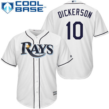 Rays #10 Corey Dickerson White Cool Base Stitched Youth MLB Jersey Rays #10 Corey Dickerson White Cool Base Stitched Youth MLB Jersey