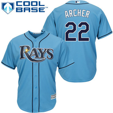 Rays #22 Chris Archer Light Blue Alternate Women's Stitched MLB Jersey