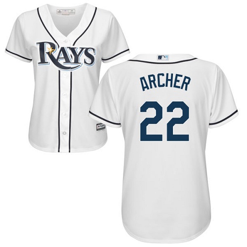 Rays #22 Chris Archer White Home Women's Stitched MLB Jersey Rays #22 Chris Archer White Home Women's Stitched MLB Jersey
