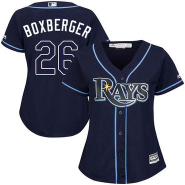Rays #26 Brad Boxberger Dark Blue Alternate Women's Stitched MLB Jersey