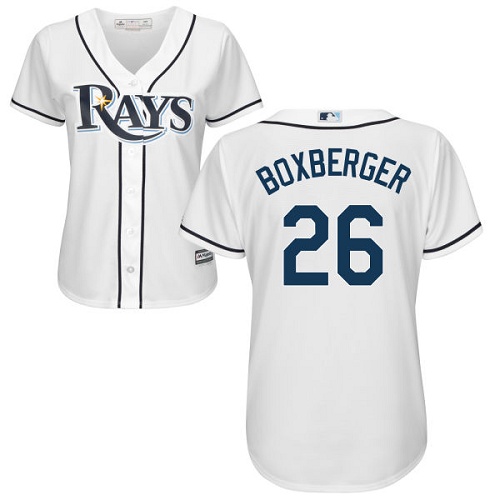 Rays #26 Brad Boxberger White Home Women's Stitched MLB Jersey Rays #26 Brad Boxberger White Home Women's Stitched MLB Jersey