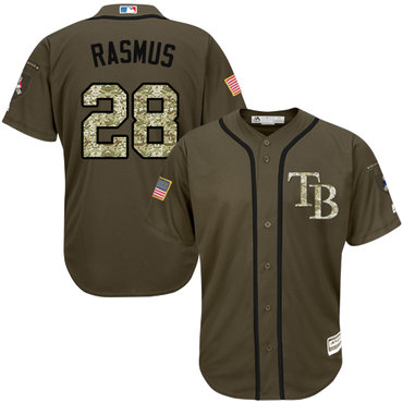 Rays #28 Colby Rasmus Green Salute to Service Stitched Youth MLB Jersey Rays #28 Colby Rasmus Green Salute to Service Stitched Youth MLB Jersey