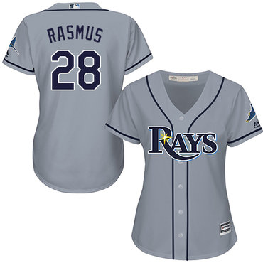 Rays #28 Colby Rasmus Grey Road Women's Stitched MLB Jersey Rays #28 Colby Rasmus Grey Road Women's Stitched MLB Jersey