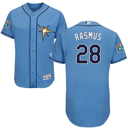 Rays #28 Colby Rasmus Light Blue Flexbase Authentic Collection Stitched MLB Jersey