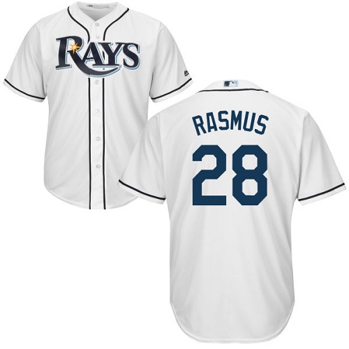 Rays #28 Colby Rasmus White Cool Base Stitched Youth MLB Jersey Rays #28 Colby Rasmus White Cool Base Stitched Youth MLB Jersey
