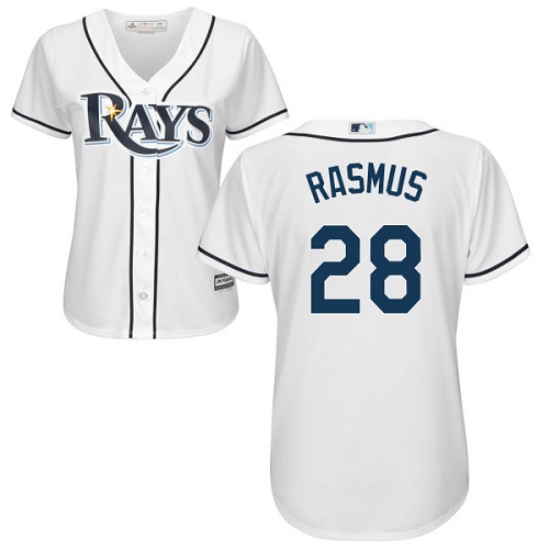 Rays #28 Colby Rasmus White Home Women's Stitched MLB Jersey Rays #28 Colby Rasmus White Home Women's Stitched MLB Jersey