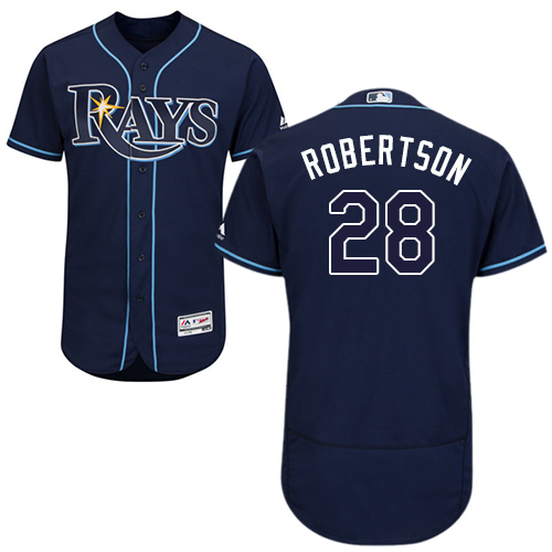 Rays #28 Daniel Robertson Dark Blue Flexbase Authentic Collection Stitched Baseball Jersey