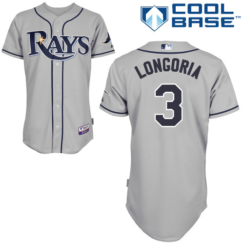 Rays #3 Evan Longoria Grey Cool Base Stitched Youth MLB Jersey