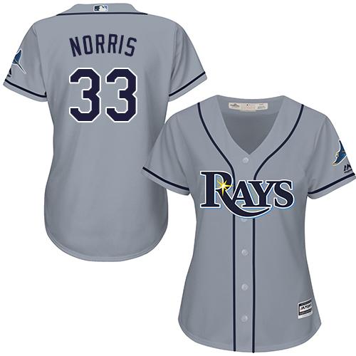 Rays #33 Derek Norris Grey Road Women's Stitched MLB Jersey