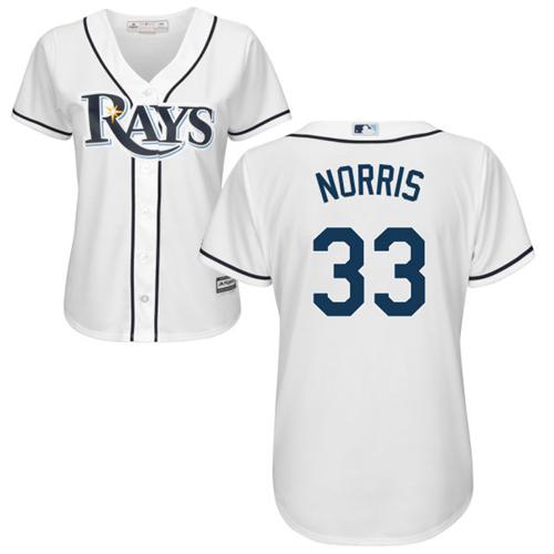 Rays #33 Derek Norris White Home Women's Stitched MLB Jersey Rays #33 Derek Norris White Home Women's Stitched MLB Jersey
