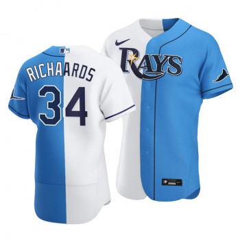 Rays #34 Trevor Richards Split White Blue Two-Tone Jersey Rays #34 Trevor Richards Split White Blue Two-Tone Jersey