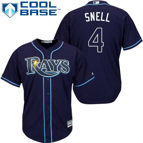 Rays #4 Blake Snell Dark Blue Cool Base Stitched Youth Baseball Jersey Rays #4 Blake Snell Dark Blue Cool Base Stitched Youth Baseball Jersey