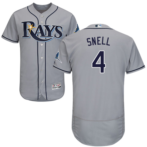 Rays #4 Blake Snell Grey Flexbase Authentic Collection Stitched Baseball Jersey