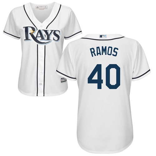 Rays #40 Wilson Ramos White Home Women's Stitched MLB Jersey Rays #40 Wilson Ramos White Home Women's Stitched MLB Jersey