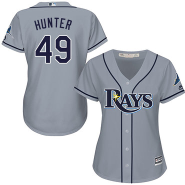Rays #49 Tommy Hunter Grey Road Women's Stitched MLB Jersey Rays #49 Tommy Hunter Grey Road Women's Stitched MLB Jersey