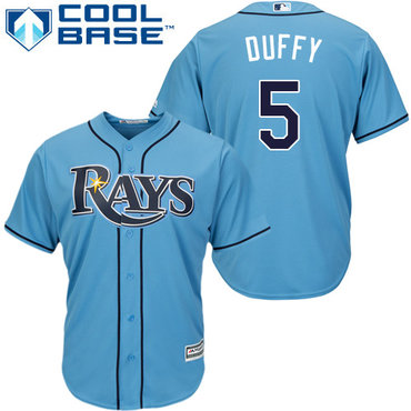 Rays #5 Matt Duffy Light Blue Cool Base Stitched Youth MLB Jersey Rays #5 Matt Duffy Light Blue Cool Base Stitched Youth MLB Jersey