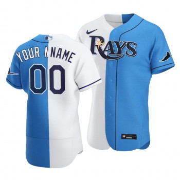 Rays Custom Split White Blue Two-Tone Jersey Rays Custom Split White Blue Two-Tone Jersey