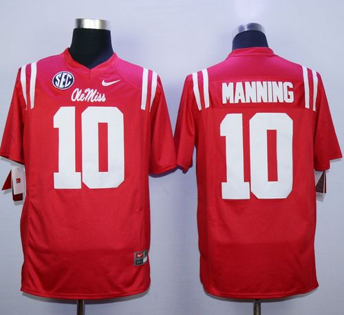 Rebels #10 Eli Manning Red Stitched NCAA Jersey Rebels #10 Eli Manning Red Stitched NCAA Jersey