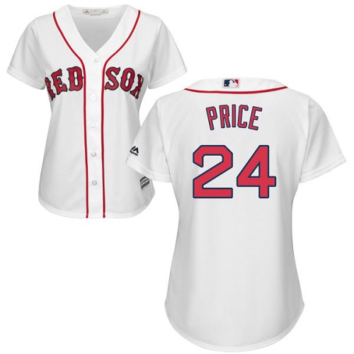 Red Sox #24 David Price White Home Women's Stitched MLB Jersey Red Sox #24 David Price White Home Women's Stitched MLB Jersey