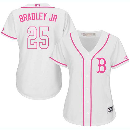 Red Sox #25 Jackie Bradley Jr White Pink Fashion Women's Stitched MLB Jersey Red Sox #25 Jackie Bradley Jr White Pink Fashion Women's Stitched MLB Jersey