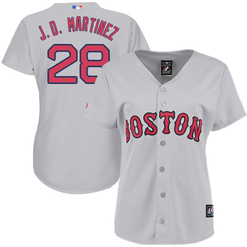 Red Sox #28 J. D. Martinez Grey Road Women's Stitched MLB Jersey Red Sox #28 J. D. Martinez Grey Road Women's Stitched MLB Jersey