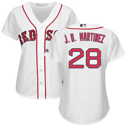 Red Sox #28 J. D. Martinez White Home Women's Stitched MLB Jersey Red Sox #28 J. D. Martinez White Home Women's Stitched MLB Jersey