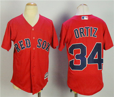 Red Sox #34 David Ortiz Red Youth Cool Base Jersey Red Sox #34 David Ortiz Red Youth Cool Base Jersey