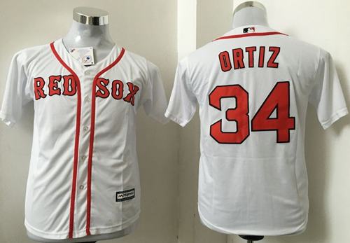 Red Sox #34 David Ortiz White Cool Base Stitched Youth MLB Jersey