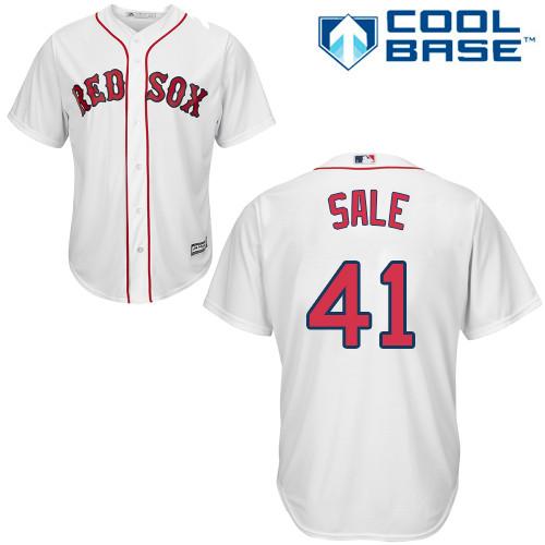 Red Sox #41 Chris Sale White Cool Base Stitched Youth MLB Jersey Red Sox #41 Chris Sale White Cool Base Stitched Youth MLB Jersey