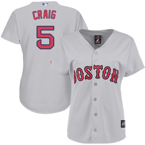 Red Sox #5 Allen Craig Grey Road Women's Stitched MLB Jersey Red Sox #5 Allen Craig Grey Road Women's Stitched MLB Jersey