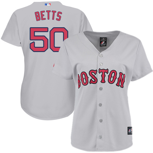 Red Sox #50 Mookie Betts Grey Road Women's Stitched MLB Jersey Red Sox #50 Mookie Betts Grey Road Women's Stitched MLB Jersey