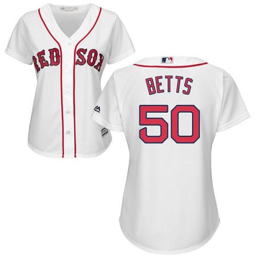 Red Sox #50 Mookie Betts White Home Women's Stitched MLB Jersey Red Sox #50 Mookie Betts White Home Women's Stitched MLB Jersey