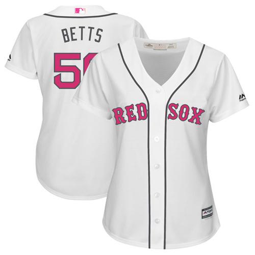 Red Sox #50 Mookie Betts White Mother's Day Cool Base Women's Stitched MLB Jersey Red Sox #50 Mookie Betts White Mother's Day Cool Base Women's Stitched MLB Jersey